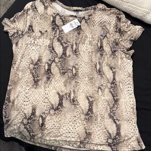 NEW Express Beige and Brown Snake Print Top